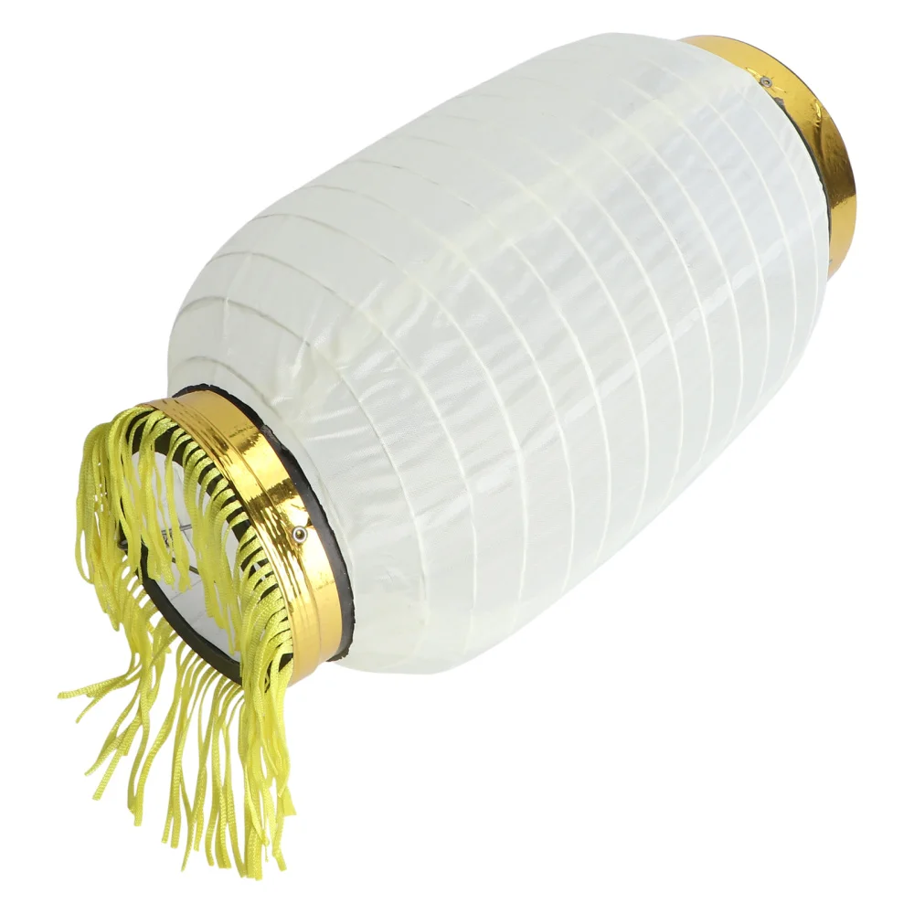 

10PCS 6 Inches Japanese Style Waterproof Lanterns Foldable Silk Cloth Oval Lanterns Decorative Hanging Ornaments (Red)