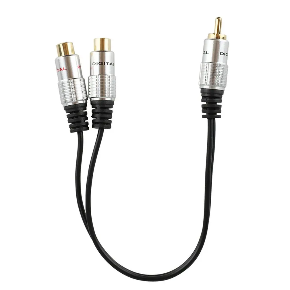 2RCA мама к 1 папа Y распределитель кабель адаптера 0 25 м бескислородная медь TPE