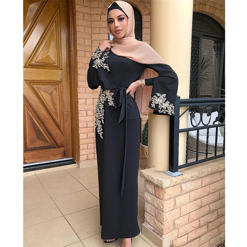 

Eid Abaya Dubai Turkey Muslim Hijab Dress Kaftan Caftan Lace Islamic Clothing for Women Ramadan Kimono Dresses Robe Vestidos