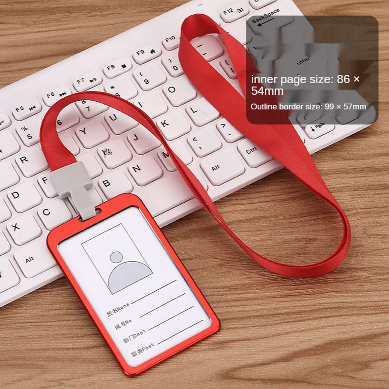 

Card Holder with Hanging Rope Chest Work Card Case Student ID Bus Badge Card Case Metal Cardholder