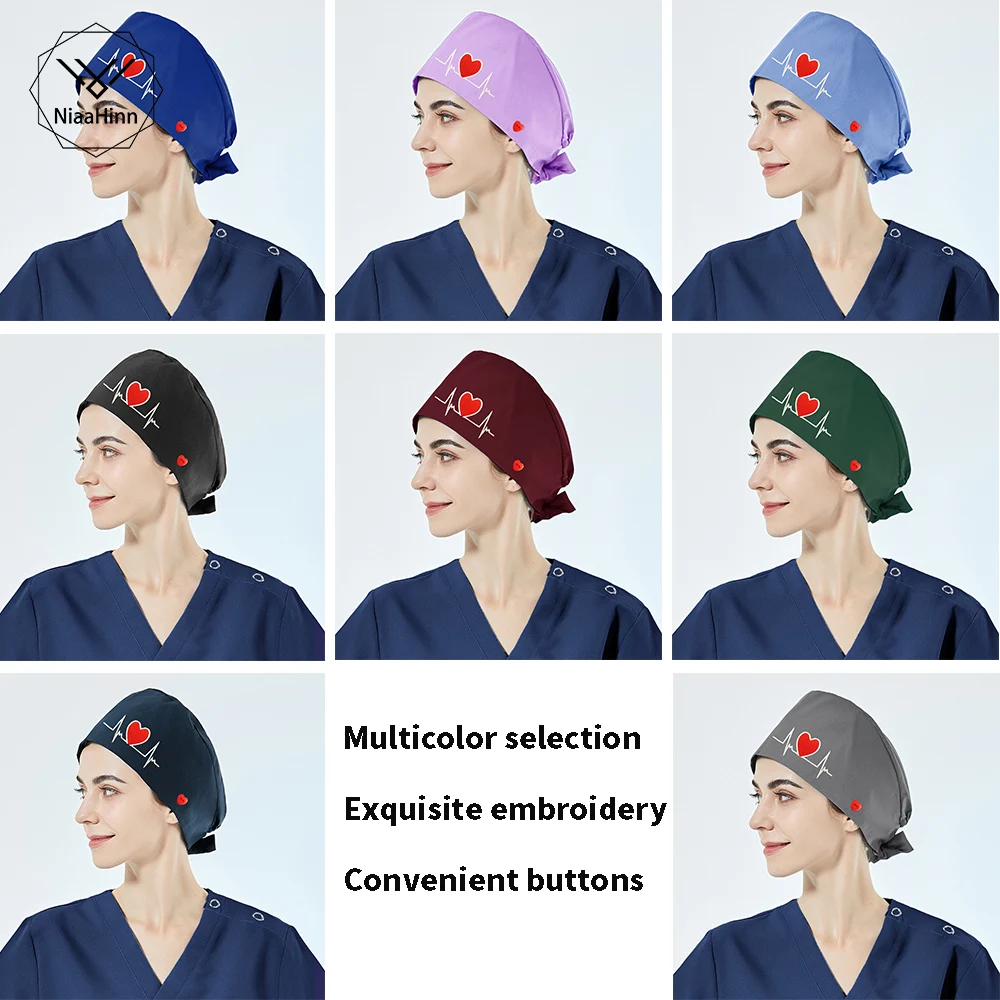 

Шапка с вышивкой, круглая, дышащая, для салона красоты