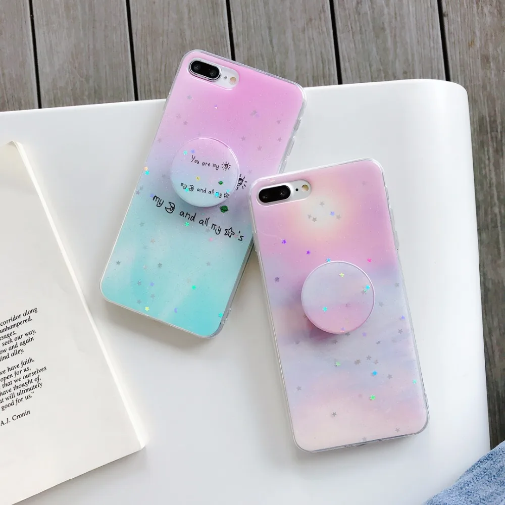Летний Пляжный чехол для телефона IPhone X XS XR XSMax 6s 7 8Plus подставка держатель мягкий