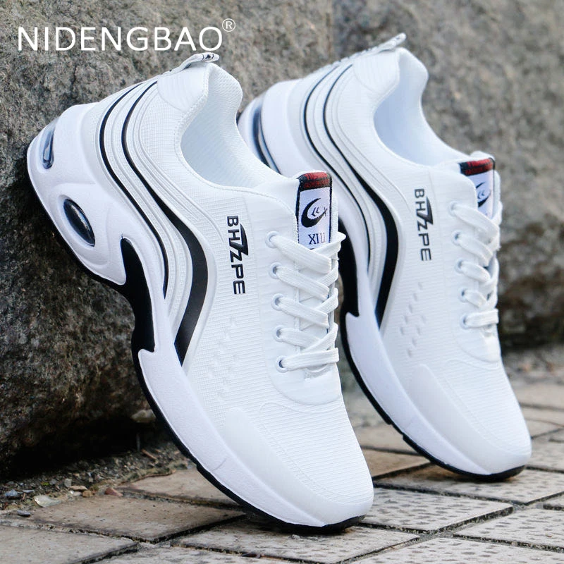 2022 Men Running Shoes Jogging Sneakers Men Walking Air Cushion Breathable Wave Sports Lace-up Travel Leisure Gym Shoes Zapatos