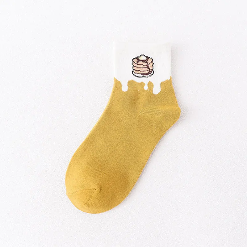 

2020 Autumn Kawaii Women Socks Cotton Harajuku Food Style Cute Socks Women1 Pair Ladies Breathable Sweat Absorption Sox