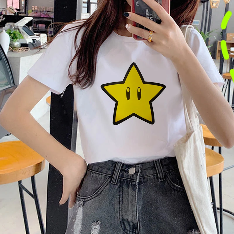 

Women Vintage Style Fashion Star graffiti Print Funny Summer T shirt Women Vogue Princess Short T Shirt