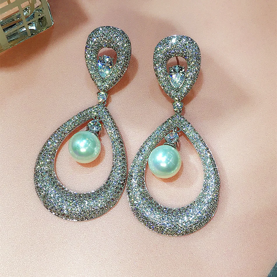 Роскошные Длинные серьги из ракушек и жемчуга большие изящные круглые в форме