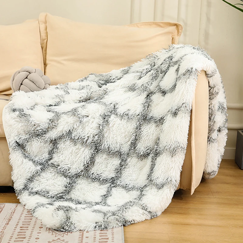 

Long Plush Blanket Soft Long Plush Bed Cover Blanket Fluffy Faux Fur Bedspread Blankets for Beds Couch Sofa Warm Blankets