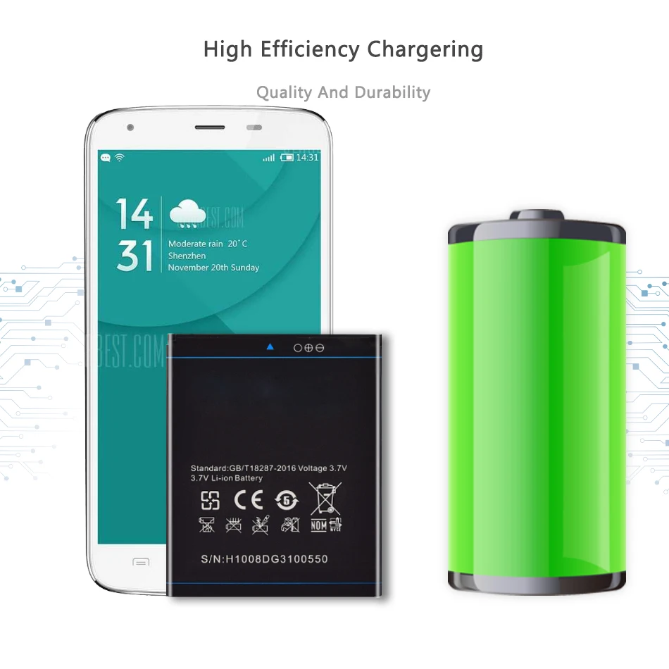 

B-DG310 Replacement Battery For DOOGEE DG310 BDG310 2000mAh with Track Code