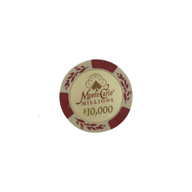 10000yuan face value K8356 25 шт./лот доллар пшеничной пленки глиняные чипы монеты Baccarat Texas Hold'em Цвет Корона глина покерные игровые чипы Pokerstars 14 г - Цвет: 10000yuan face value