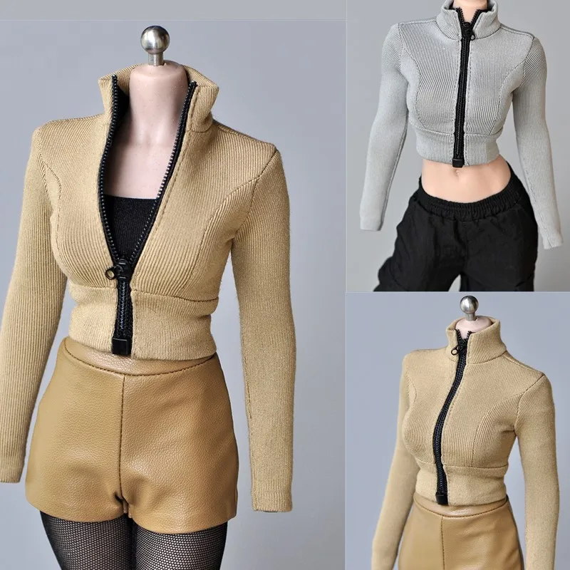 

Женская модель 1/6, яркая одежда на молнии F 12 ''Ph, женская одежда 1/6, топ для девушек