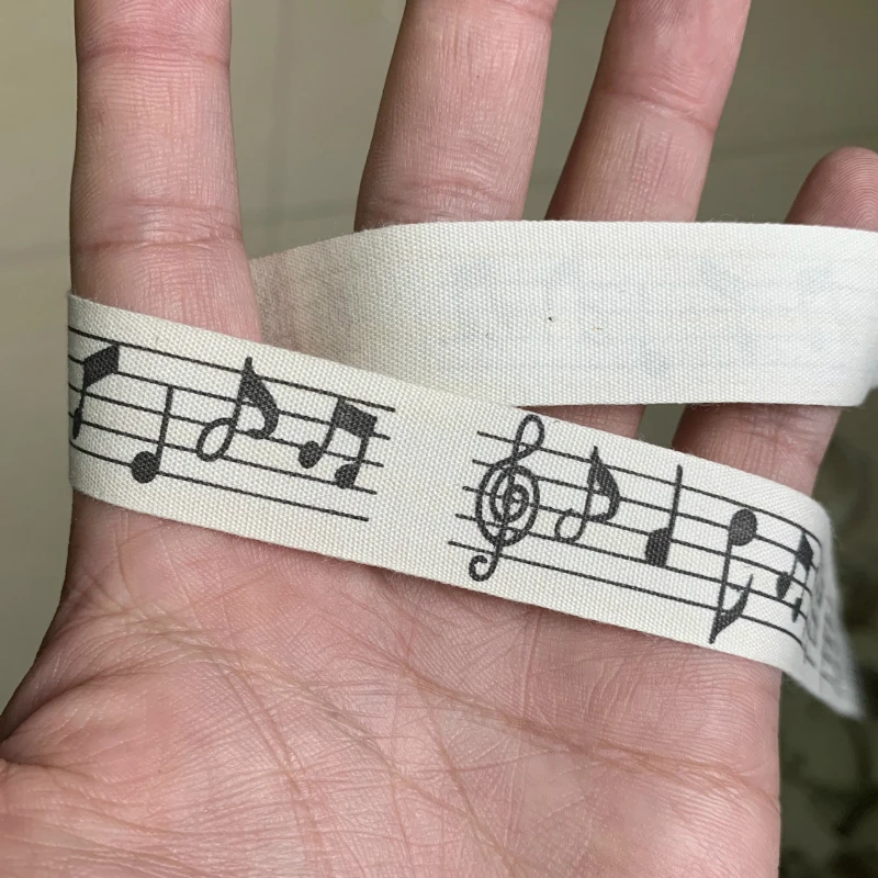 5 Yards/lot 20mm Cotton Ribbon Handmade Design Black Printed Ribbons For Wedding Christmas Decoration DIY Sewing Fabric | Дом и сад