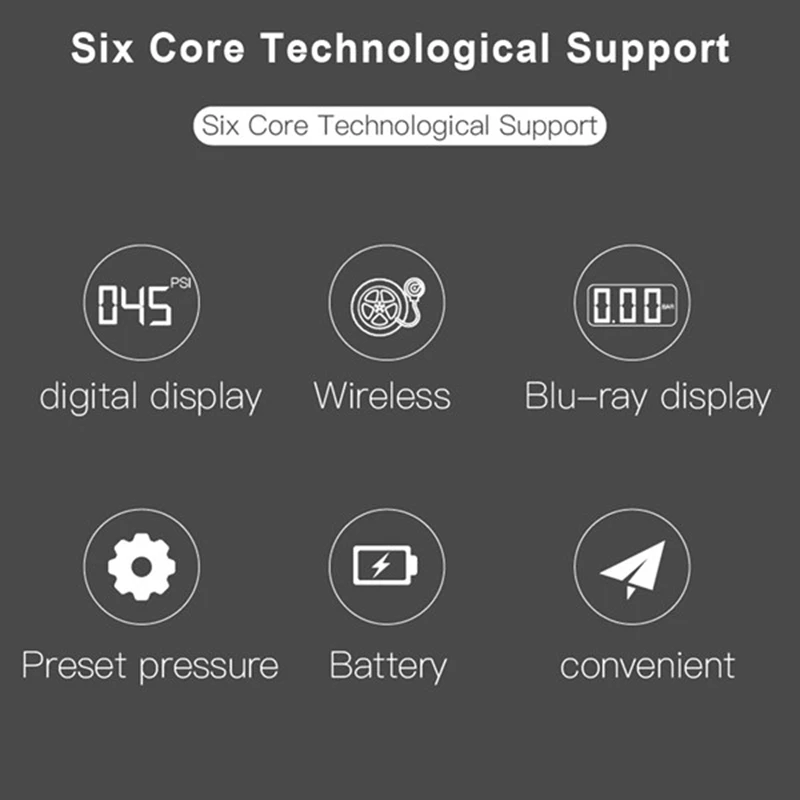 

12V 120 PSI Portable Air Compressor, USB Hand Held Tyre Inflator Cordless Pump with Digital LED Light for Car Bicycle RV