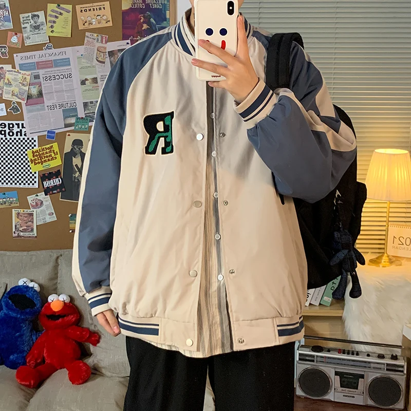 

Spring And Autumn Men/Women Cool Baseball Uniform Western Preppy Style Loose Jacket,Hip Hop Streetwear Jackets A103-CYJK2125