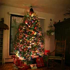 Рождественская светодиодсветильник гирлянда RGB, Рождественское украшение для комнаты, сада, улицы, Рождественское украшение