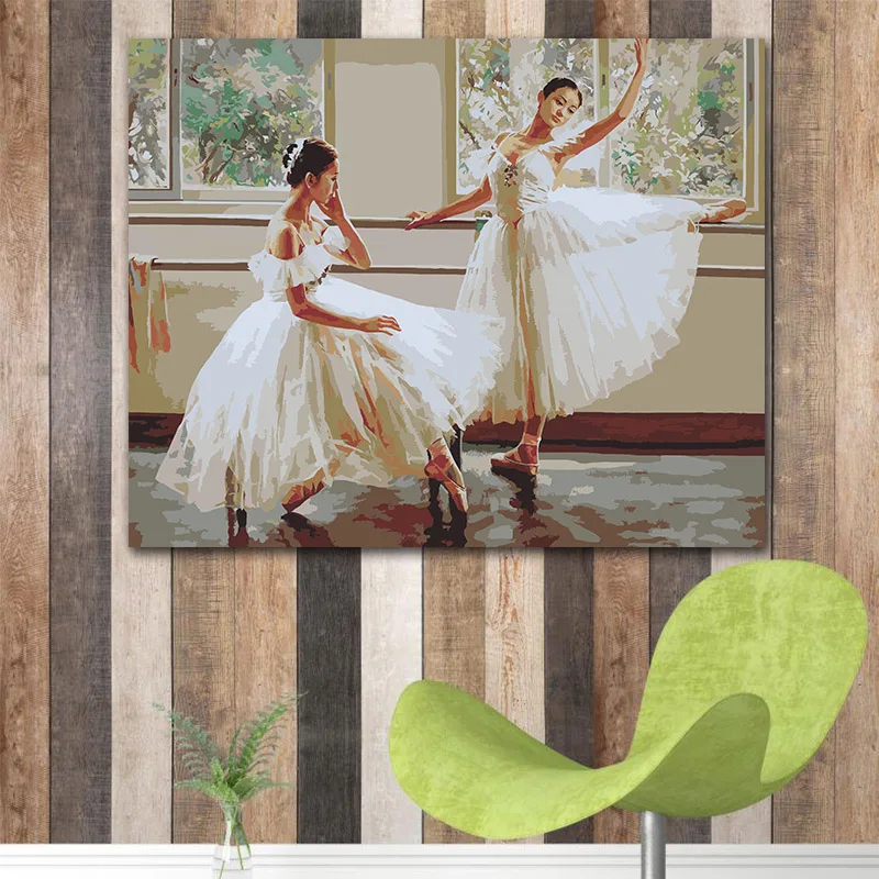 Diy разрисовка по цифровым фотографиям картина маслом группа танцующих маленьких