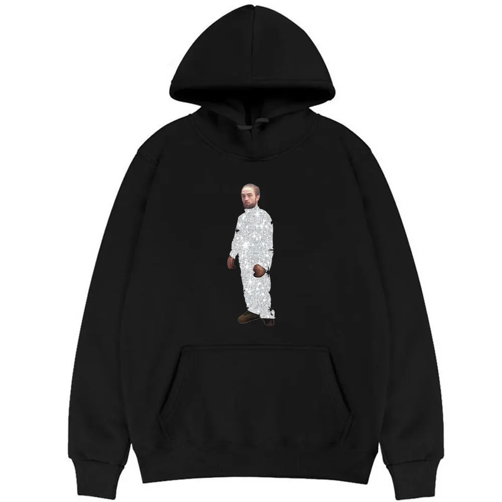 

Personality Robert Pattinson Standing Meme Hoodie Pure Cotton Hoodies Men All-match Black Hoody Rob Sweatshirt Hip Hop Pullover