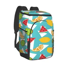 Refrigerator Bag Colorful Summer Fruits Soft Large Insulated Cooler Backpack Thermal Fridge Travel Beach Beer Bag