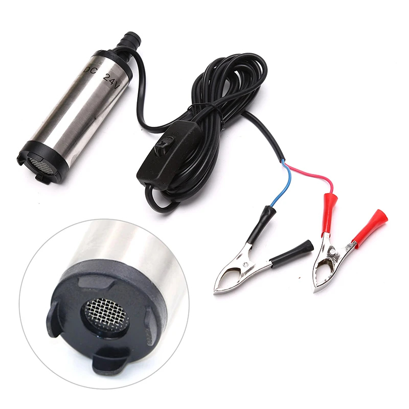 

24V DC Stainless Steel Electric Pump Diesel Fuel Water Oil Car Camping Fishing Submersible Transfer Pump