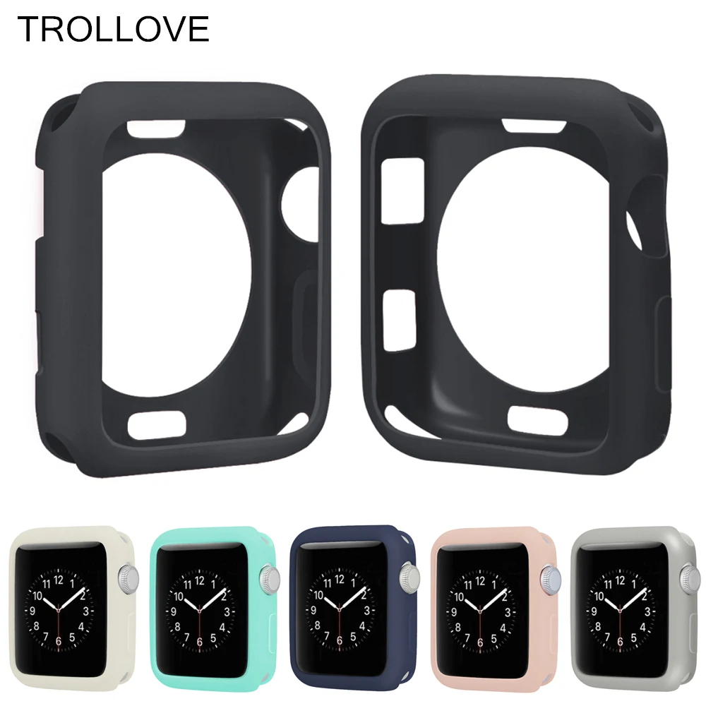 Мягкий силиконовый чехол бампер для Apple Watch Series 1 2 3 защитная рамка iWatch 4 5 40 мм 44 42 38