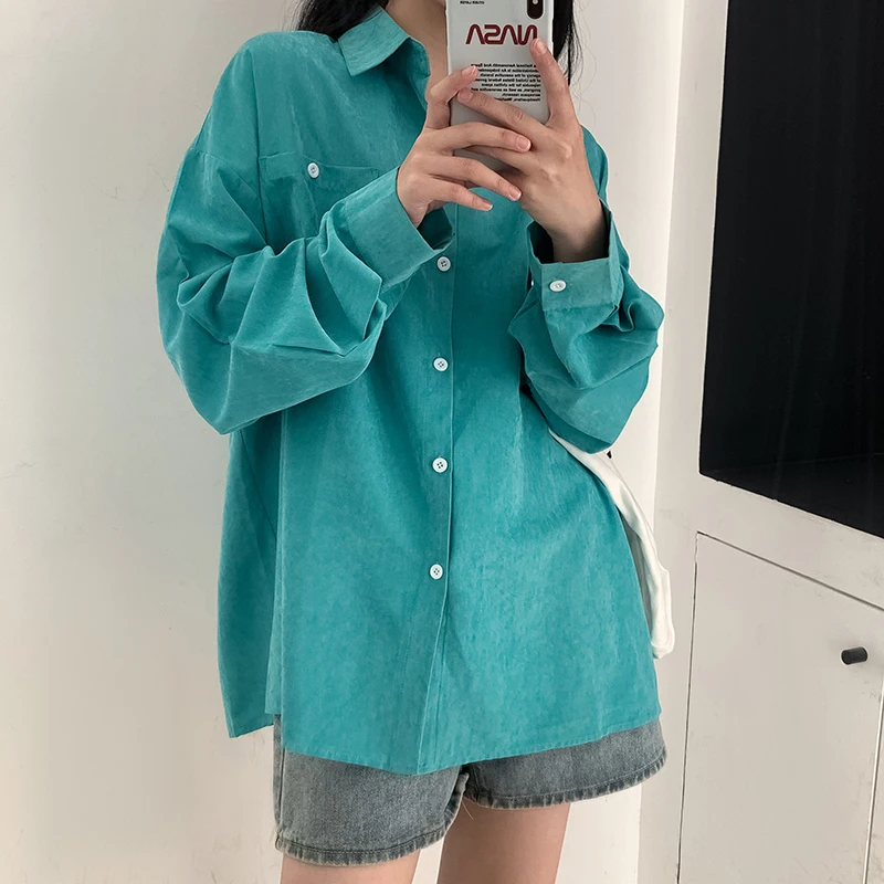 

ZHISILAO Casual Loose Blouse Women Plus Size Vintage Turn-down Collar Long Sleeve Shirts Elegant White Blousa Streetwear 2021