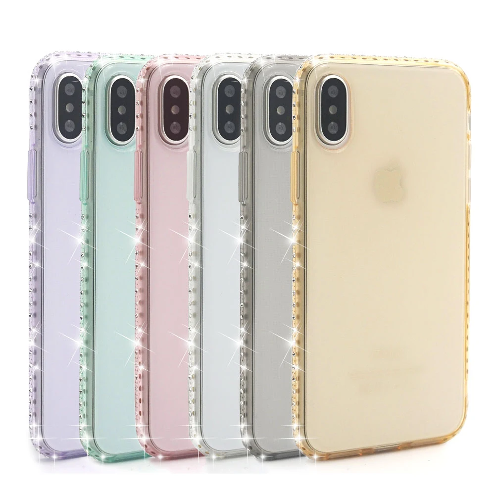 Стразы цветной градиентный блестящий чехол для iPhone 11 Pro Max X XS XR 8 Plus 7 6 S прозрачный