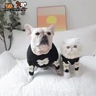 SUPREPET Дизайнерская одежда для собак с цветком, черный теплый свитер для собак, для французского бульдога, кошек, Ретро Вязаные толстовки для собак, ropa perro