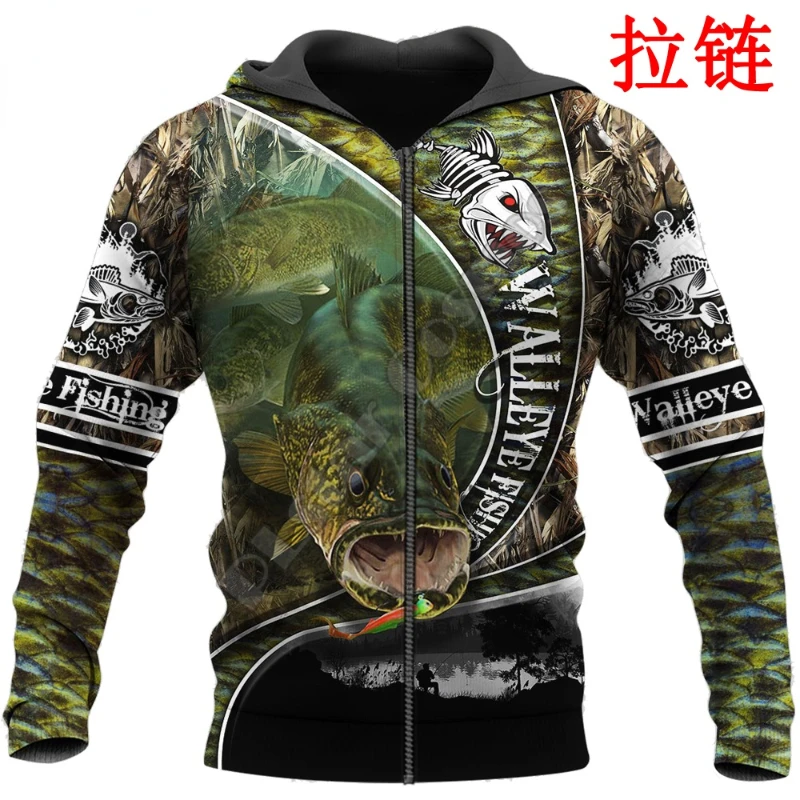 

Men's and women's hoodies fishing 3D printing adult general sportswear autumn long-sleeved casual street all-match sweater 2021