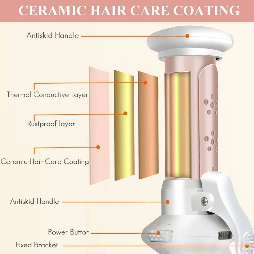 

Automatic Curling Iron Rotating Professional Curler Styling Tools Curls Waves Ceramic 2021 USB Rechargeable Cordless Hair Curler