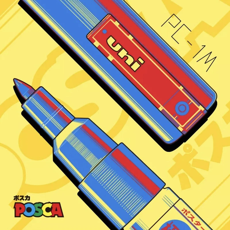 Японские маркеры uni Posca PC-1M 3 м 5 на водной основе 8/12/15 цветов | Канцтовары для офиса