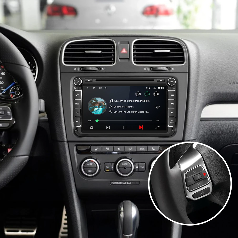 Isudar 2 Din Авто Радио Android 9 для VW/Golf/Tiguan/Skoda/Fabia/Rapid/Seat/Leon автомобильный мультимидийный навигатор Восьмиядерный rom 32 Гб Камера FM