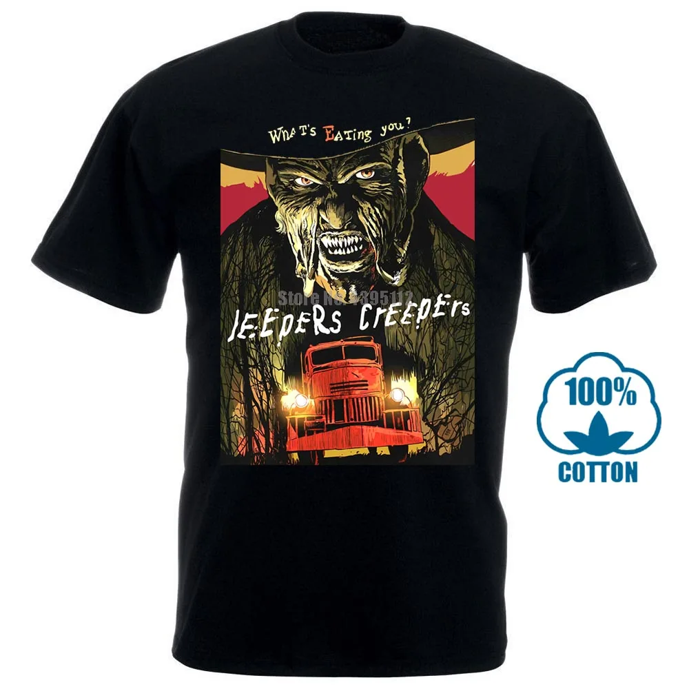 Черный Jeepers Криперс фильм футболка ужас культ - Цвет: Черный