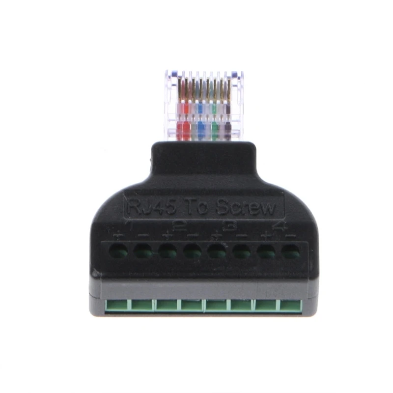 Переходник со штекера Ethernet RJ45 на 8-контактный винтовой разъем AV для камеры