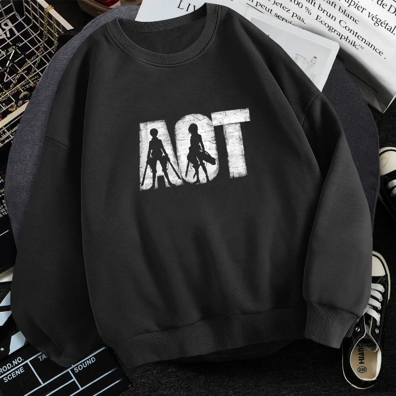 

Толстовка мужская с круглым вырезом, модная уличная одежда с принтом «атака на Титанов», повседневный свитшот, осень-весна, 2021