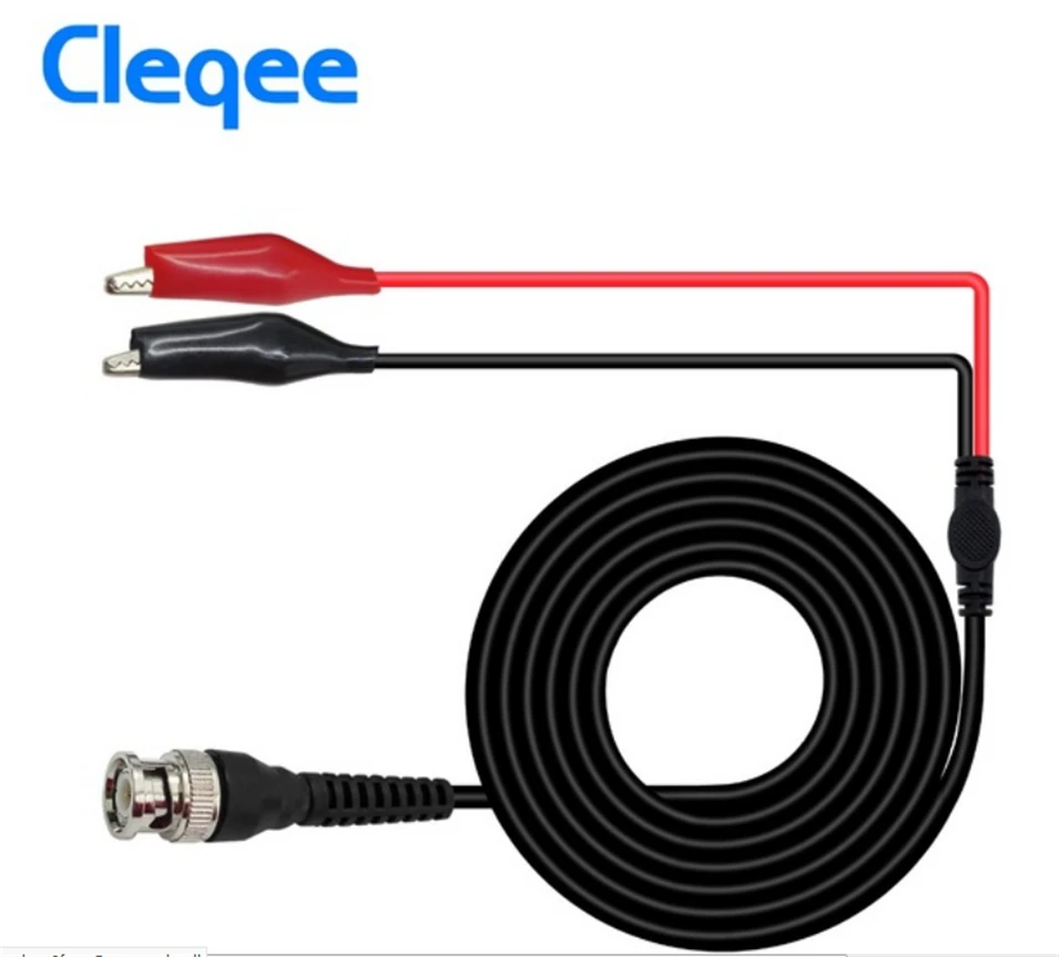 

Cleqee P1011 BNC Q9 Male Plug To Dual Alligator Clip Oscilloscope Test Probe Lead Cable 110cm Wholeasle