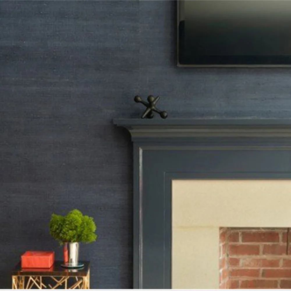 

Small Sample MYWIND Black Grasscloth Wallpaper Luxury Interior Home Decoration Modern Wall Heat Insulation Wallcoverings