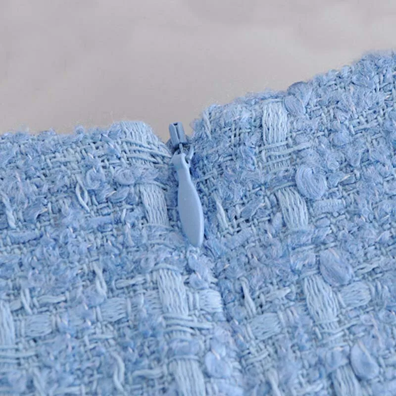 

Women Vintage V Neck Tweed Playsuits Back Zipper Sleeveless Rompers Ladies Casual Jumpsuits