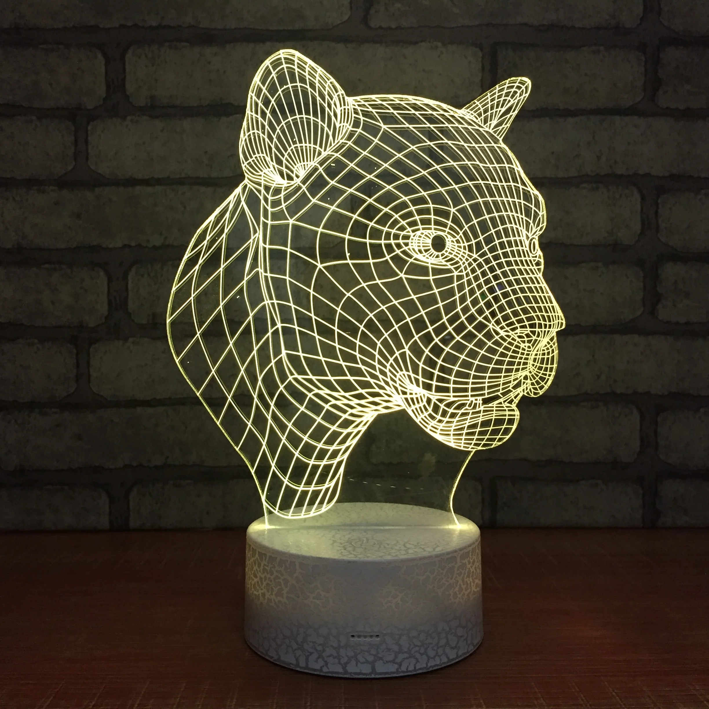 Гепард Леопард 3D светодиодный ночсветильник USB спальня гостиная бар атмосфера