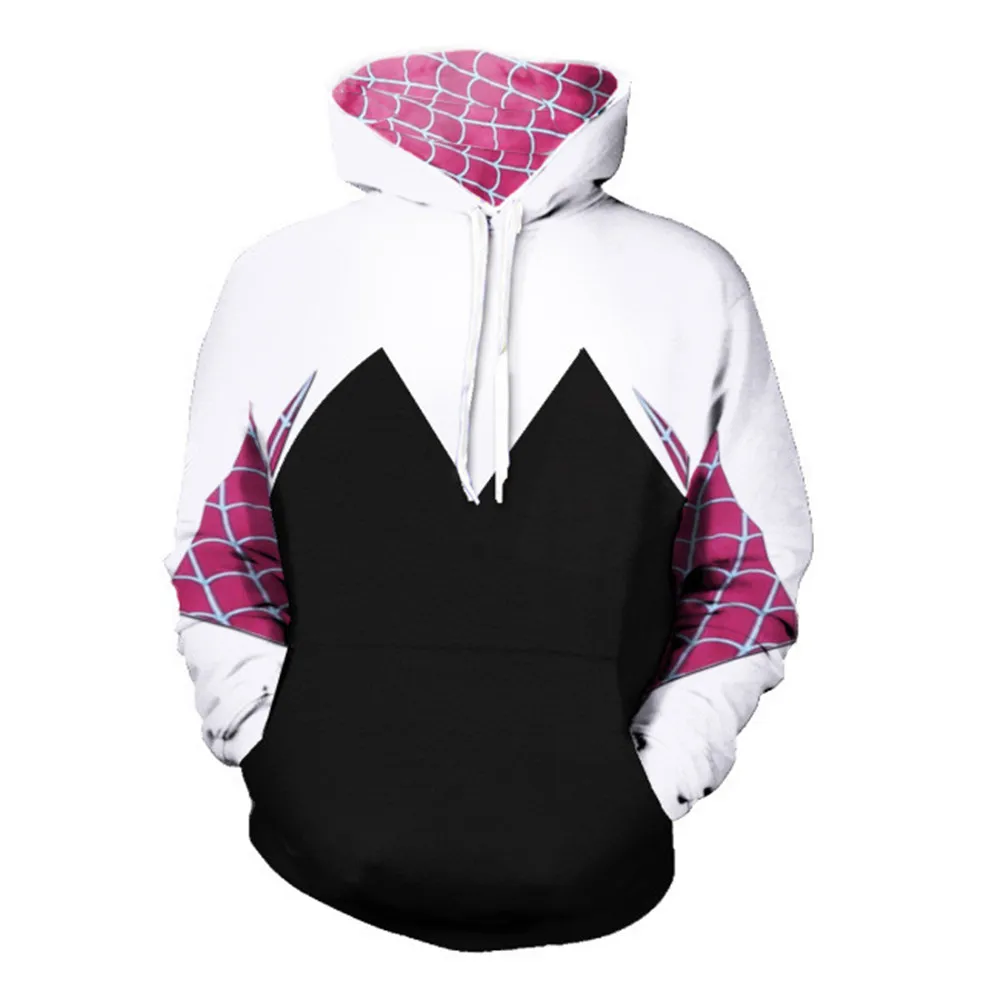 Without Zipper Фильм паук Гвен толстовка с капюшоном Гвен Стейси косплей костюм куртка с капюшоном пальто для мужчин женщин пуловер тренировочный костюм спортивный костюм - Цвет: Without Zipper