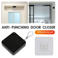 2pcs hole free punch free automatic sensor door closer automatic mounted adjustable surface door quick install