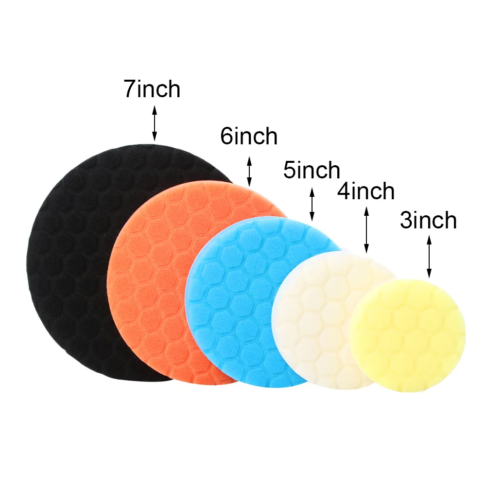 

5pcs/set Portable Car Buffing Sponge Polishing Pad 3/4/5/6/7Inch Foam Waxing Set Polisher Abrasive Auto Body Care Repair Tools