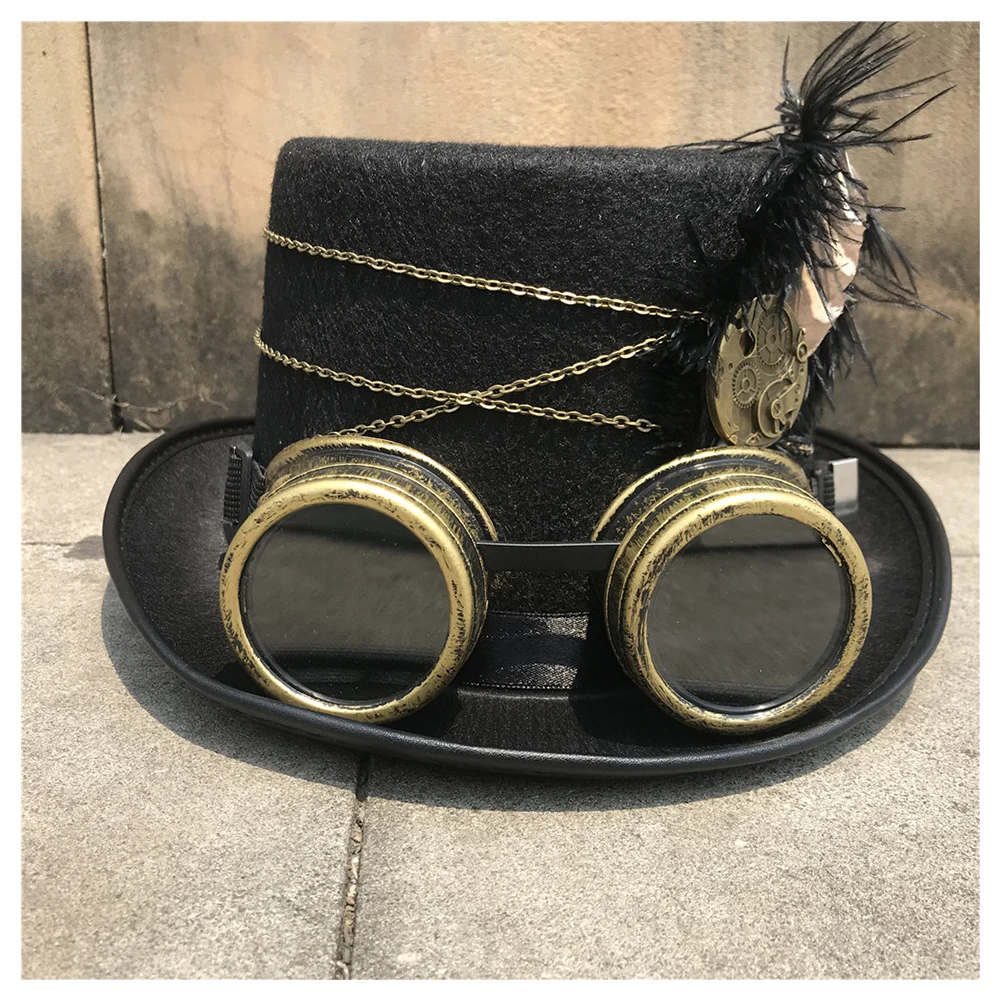 Унисекс Для мужчин женщин ручной работы верхняя одежда в стиле стимпанк шляпа с