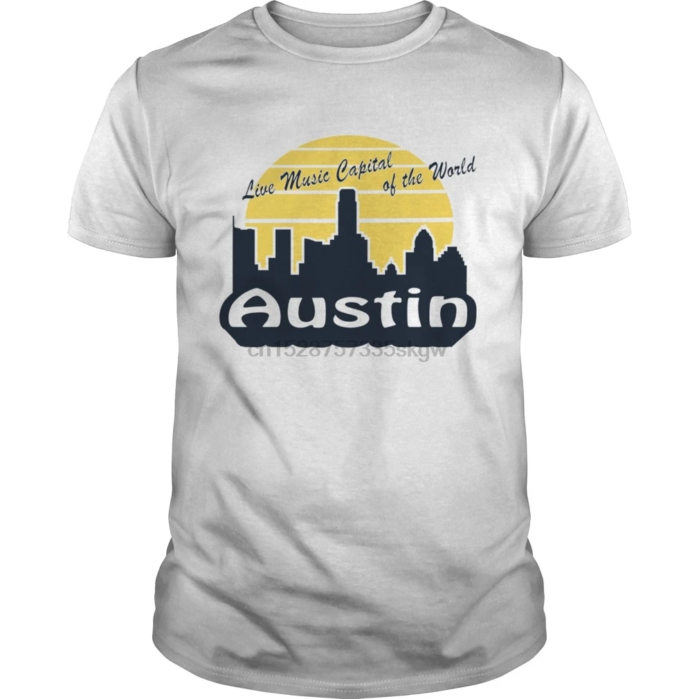 Мужская футболка Остин живая музыка столица мира Горячая печатная Футболка