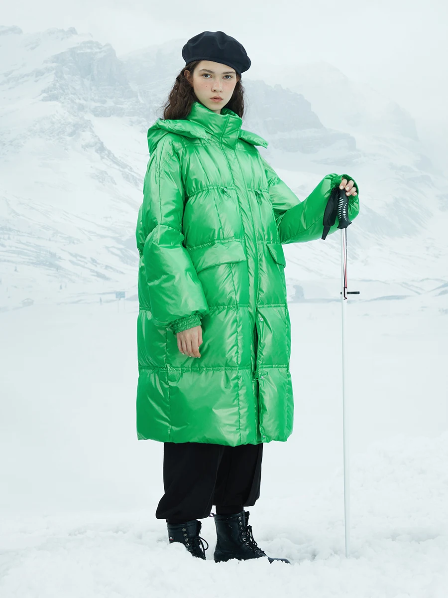 

IRINACH293 FALL WINTER 2020 COLLECTION Women Thick Warm Hooded Oversized Long Duck Down Jacket Coat