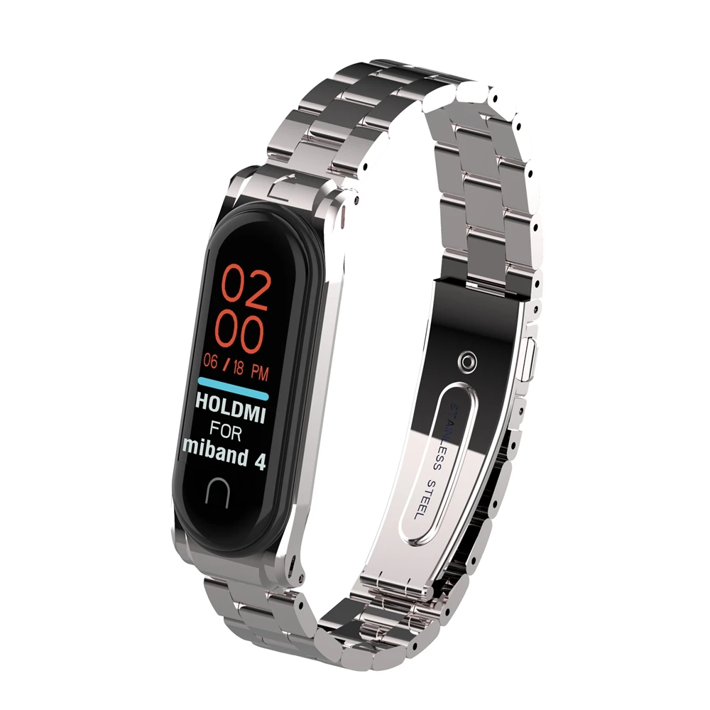 Ремешок из нержавеющей стали для xiaomi mi band 3 4, металлический ремешок для часов, умный Браслет mi band 3, сменные ремешки для часов mi 3