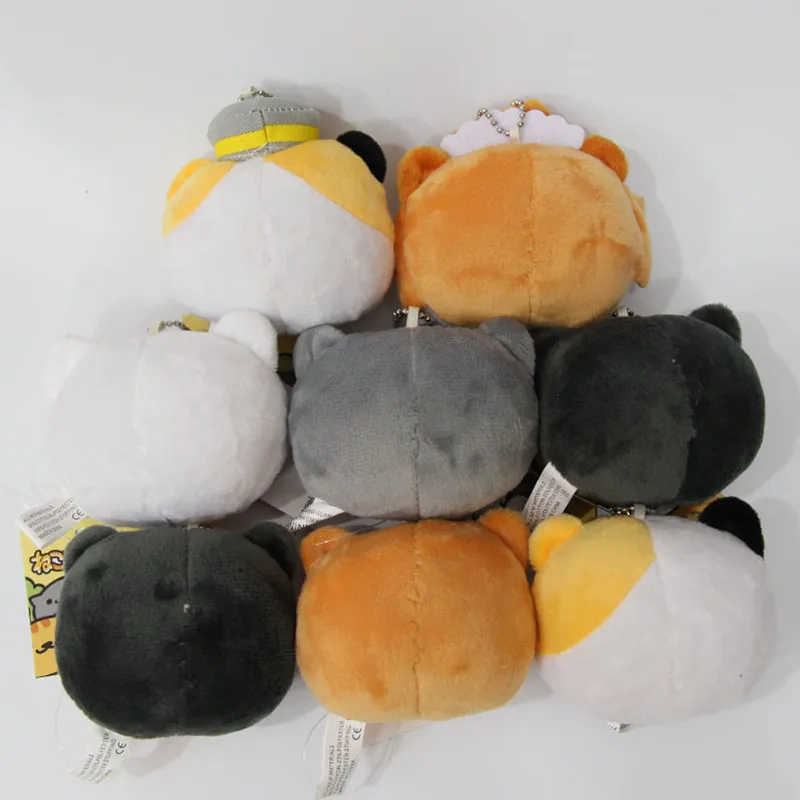 8 шт./компл. аниме Неко атсум Кот мультфильм милая плюшевая кукла игрушка набитые