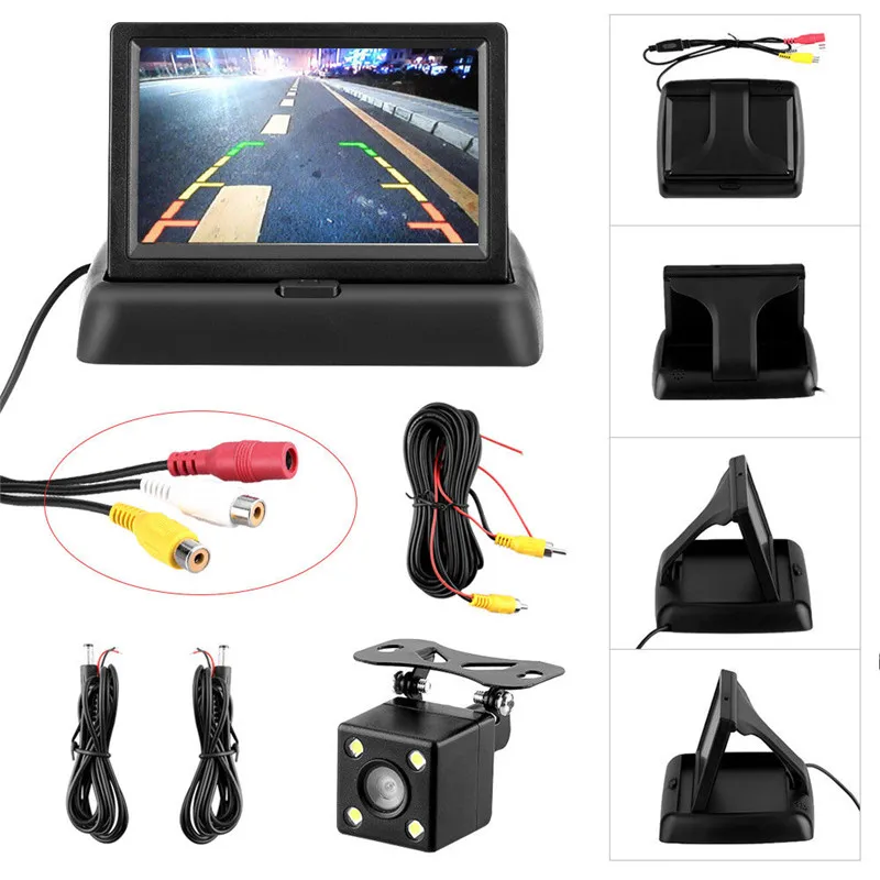 

New Style High Quality 4.3" LCD Monitor Rear View Night Vision+ Convenient Wired Car Reversing Camera 170 degree#292782