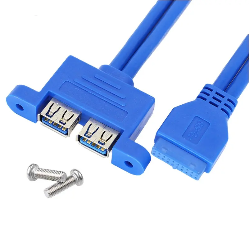 

Большой Q Dual USB 3,0 обратно Панель скользящая Скоба до 20 контактный разъем кабель материнская плата 30 см