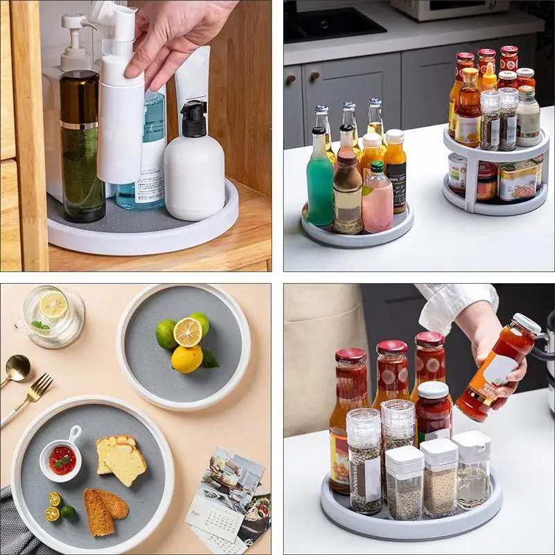 

2pcs Rotary Seasoning Racks Practical Condiment Racks Glass Bottle Containers