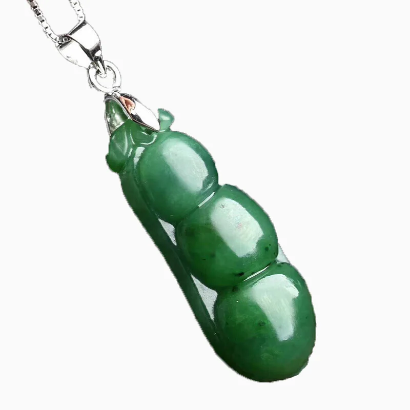 Подвеска из натуральной яшмы в виде зеленой фасоли Прямая поставка ручная работа