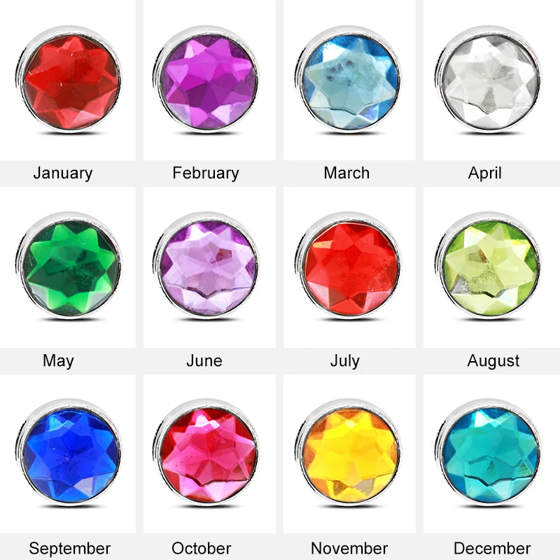 12 шт./лот оптовая продажа красочных 8 мм подвесок из камня рождения для браслета и